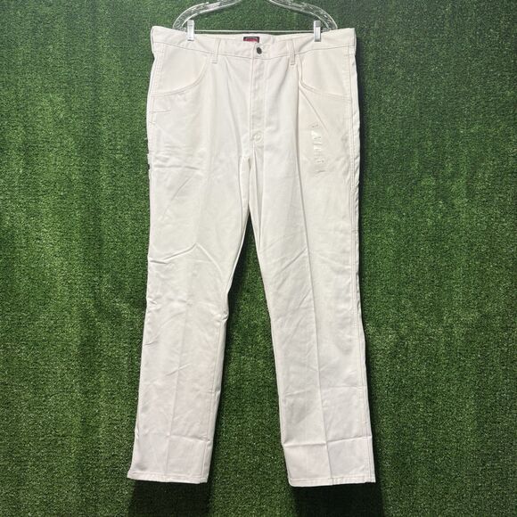 NWT Wrangler Workwear Relaxed Fit White Painter Pants Tool Pocket Men’s W40 L32 - Picture 1 of 5